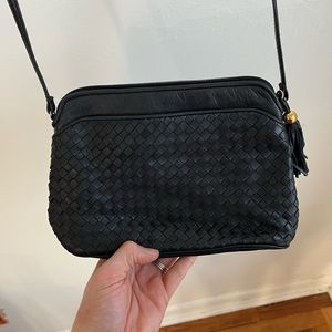 Vintage Ganson Weaved Leather Crossbody Bag